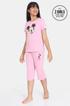 Rosaline Girls Disney Knit Cotton Capri Set - Pink Nectar — thumbnail 1
